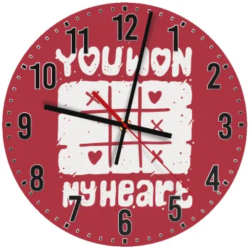 Τρίλιζα you won my heart, Ρολόι τοίχου ξύλινο (30cm)