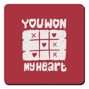 Τρίλιζα you won my heart, Τετράγωνο μαγνητάκι ξύλινο 9x9cm