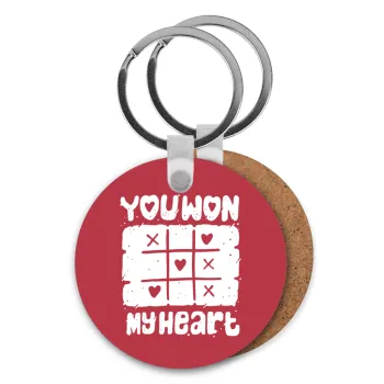 Τρίλιζα you won my heart, Μπρελόκ Ξύλινο στρογγυλό MDF Φ5cm
