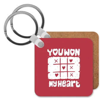 Τρίλιζα you won my heart, Μπρελόκ Ξύλινο τετράγωνο MDF