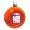 Orange Christmas tree ornament bauble 8cm