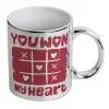 Mug ceramic, silver mirror, 330ml