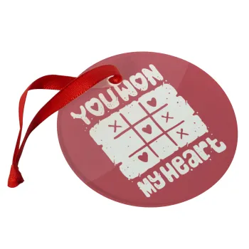 Τρίλιζα you won my heart, Christmas ornament glass 9cm