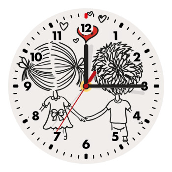Hold my hand for ever, Wooden wall clock (20cm)