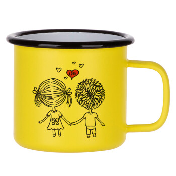 Hold my hand for ever, Metallic enamel MATT Yellow cup 360ml