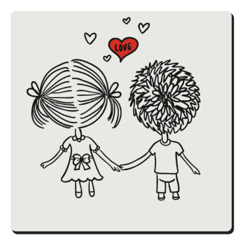 Hold my hand for ever, Τετράγωνο μαγνητάκι ξύλινο 6x6cm