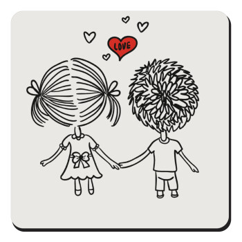 Hold my hand for ever, Τετράγωνο μαγνητάκι ξύλινο 9x9cm