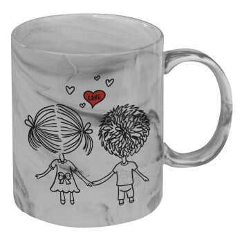 Hold my hand for ever, Mug ceramic marble style, 330ml