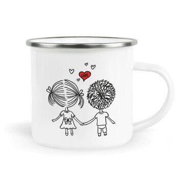 Hold my hand for ever, Κούπα Μεταλλική εμαγιέ λευκη 360ml