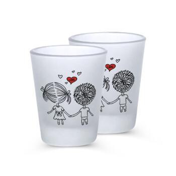 Hold my hand for ever, Σφηνοπότηρα γυάλινα 45ml του πάγου (2 τεμάχια)