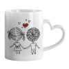 Mug heart handle, ceramic, 330ml