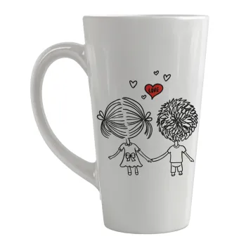 Hold my hand for ever, Κούπα κωνική Latte Μεγάλη, κεραμική, 450ml