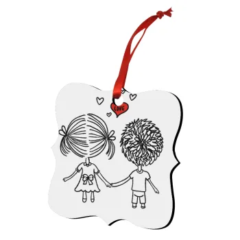 Hold my hand for ever, Στολίδι Χριστουγεννιάτικο στολίδι polygon ξύλινο 7.5cm