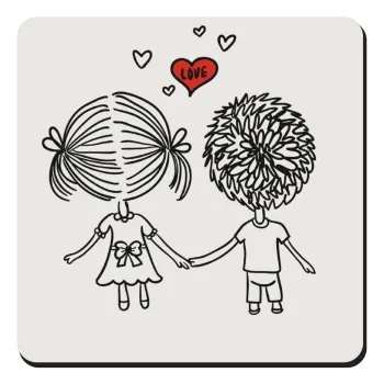 Hold my hand for ever, Τετράγωνο μαγνητάκι ξύλινο 9x9cm