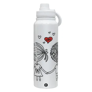 Hold my hand for ever, Θερμός 1L Ανοξείδωτο με Βάση Κινητού & Διπλά Τοιχώματα