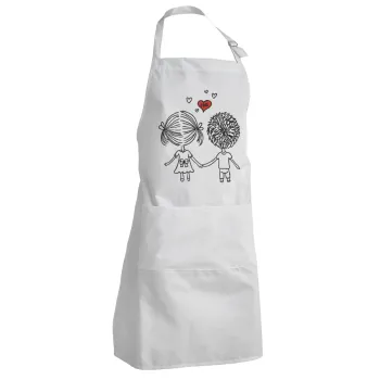 Hold my hand for ever, Adult Chef Apron (with sliders and 2 pockets)