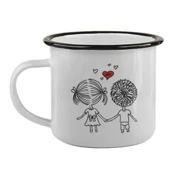 Hold my hand for ever, Κούπα εμαγιέ με μαύρο χείλος 360ml