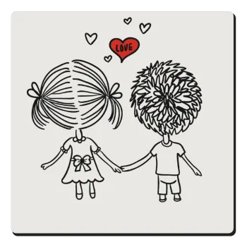 Hold my hand for ever, Τετράγωνο μαγνητάκι ξύλινο 6x6cm