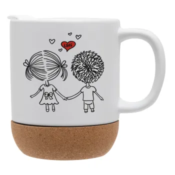 Hold my hand for ever, Ceramic coffee mug Cork (MAT), 330ml