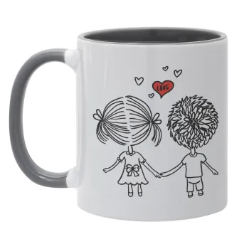 Hold my hand for ever, Mug colored grey, ceramic, 330ml