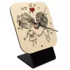 Quartz Table clock in natural wood (10cm)