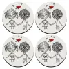SET of 4 round wooden coasters (9cm)