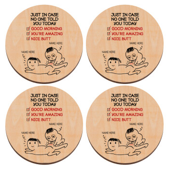 Just in case no one told you today..., ΣΕΤ x4 Σουβέρ ξύλινα στρογγυλά plywood (9cm)