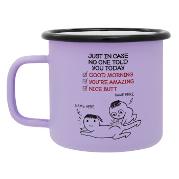 Just in case no one told you today..., Κούπα Μεταλλική εμαγιέ ΜΑΤ Light Pastel Purple 360ml