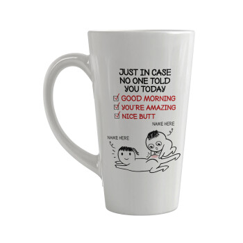 Just in case no one told you today..., Κούπα κωνική Latte Μεγάλη, κεραμική, 450ml