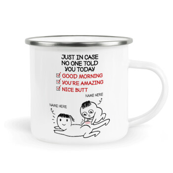 Just in case no one told you today..., Metallic enamel cup white 360ml