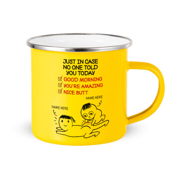 Just in case no one told you today..., Yellow Enamel Metallic Cup 360ml