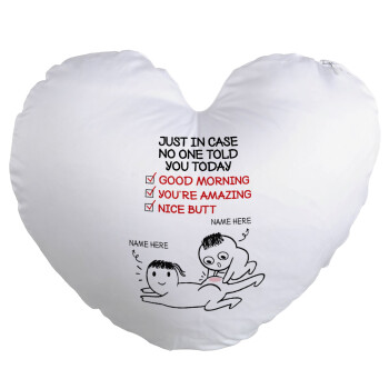 Just in case no one told you today..., Μαξιλάρι καναπέ καρδιά 40x40cm περιέχεται το  γέμισμα