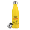 Yellow Stainless Steel Metallic Thermos, double-walled, 500ml