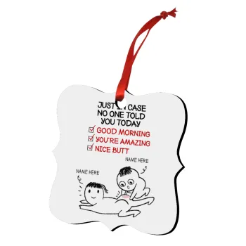 Just in case no one told you today..., Στολίδι Χριστουγεννιάτικο στολίδι polygon ξύλινο 7.5cm