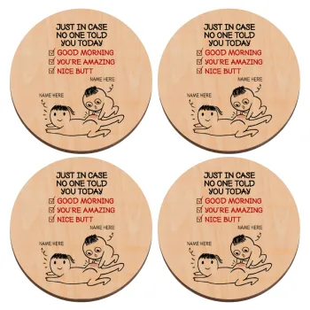 Just in case no one told you today..., ΣΕΤ x4 Σουβέρ ξύλινα στρογγυλά plywood (9cm)