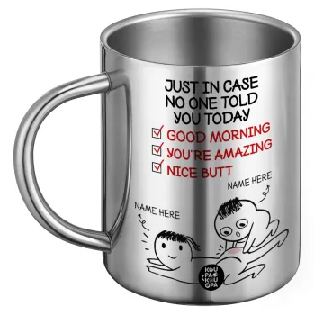 Just in case no one told you today..., Ανοξείδωτη Μεταλλική Κούπα 450ml - Διπλού Τοιχώματος