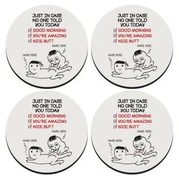 Just in case no one told you today..., ΣΕΤ 4 Σουβέρ ξύλινα στρογγυλά (9cm)