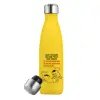 Μεταλλικό παγούρι θερμός Κίτρινος (Stainless steel), διπλού τοιχώματος, 500ml