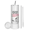 Tumbler stainless steel 600ml, with metal straw & cleaning brush