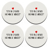 SET of 4 round wooden coasters (9cm)