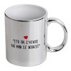 Mug ceramic, silver mirror, 330ml