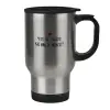 Stainless steel travel mug with lid, double wall 450ml
