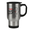 Stainless steel travel mug with lid, double wall 450ml