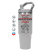 GREY color, 890ml (30oz) stainless Steel Tumbler with Handle