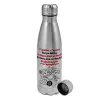 Metallic water bottle, stainless steel, 750ml