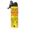 Metallic water bottle with safety lid, 850ml aluminum