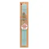 Easter Set, wooden keychain & aromatic flat Easter candle (30cm) (TURQUOISE)