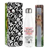 Easter candle, metallic white thermos bottle (500ml) & aromatic flat candle (30cm) (GRAY)