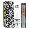Easter candle, metallic white thermos bottle (500ml) & aromatic flat candle (30cm) (GRAY)