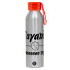 Aluminum Sports Bottle 650ml – Silver with Red Cap and Silicone Strap